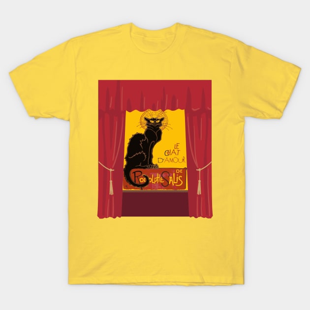 Le Chat Noir DAmour Theatre Stage T-Shirt by taiche